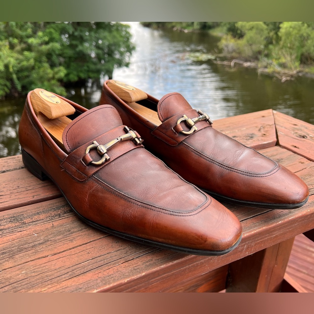 Salvatore Ferragamo Horsebit Shoe Sz 12 D Horse-bit Loafers Brown Leather Loafer